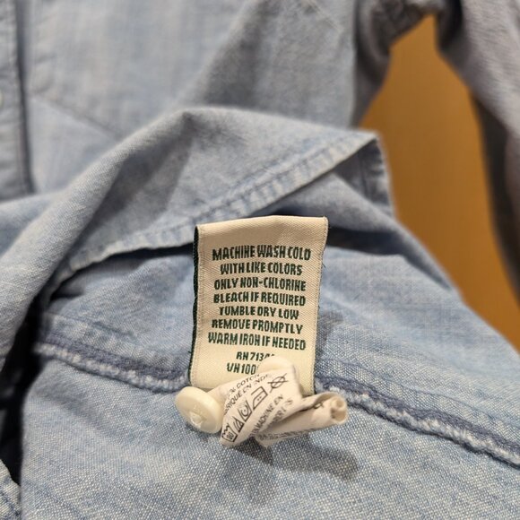 LL Bean Blue Chambray Shirt LS Women XS - Picture 6 of 6